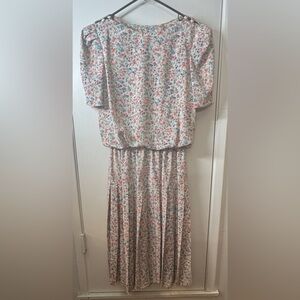 Vintage Diane Von Furstenberg DVF Splatter Design High Neckline Midi Dress 14